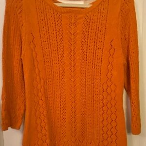 New York & Company Vibrant Orange Knit Sweater